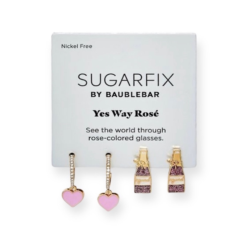 SUGARFIX by BaubleBar 'Yes Way Rose' Statement Earring Set - Pink, NWT